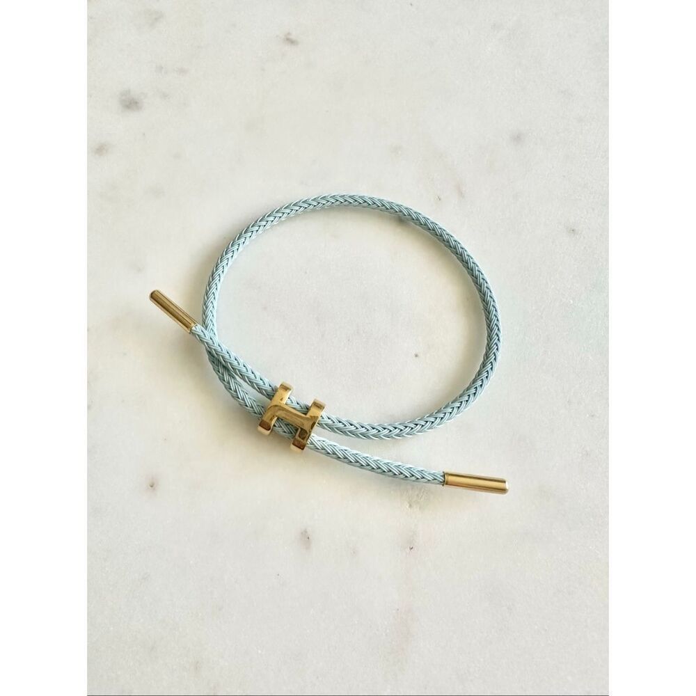Light blue H logo rope bracelet